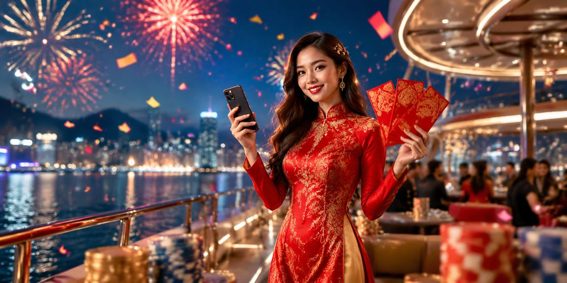 Người phụ nữ mặc áo dài tại Nha Trang nhận phong bì thưởng trong không khí lễ hội